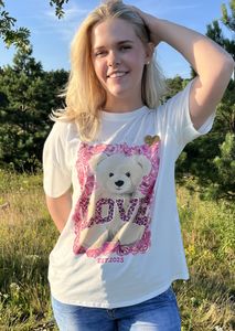 Hovedbilde Dame t-skjorte bamse Rosa