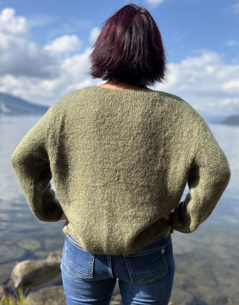 Varm genser m/mohair Grønn