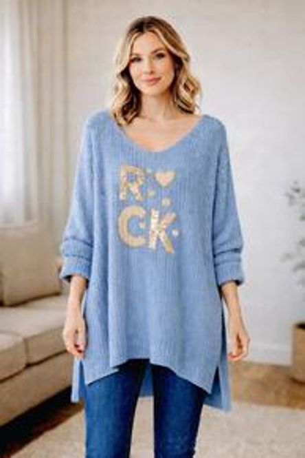 Hovedbilde Genser strikket oversized Blå