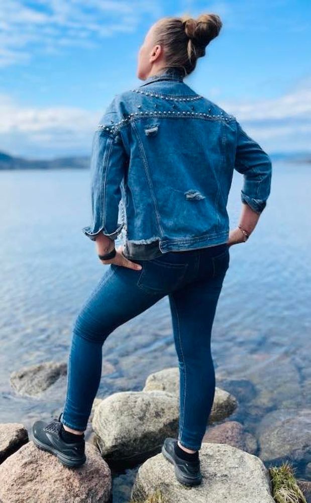 Annie blå denim dame jakke S/M