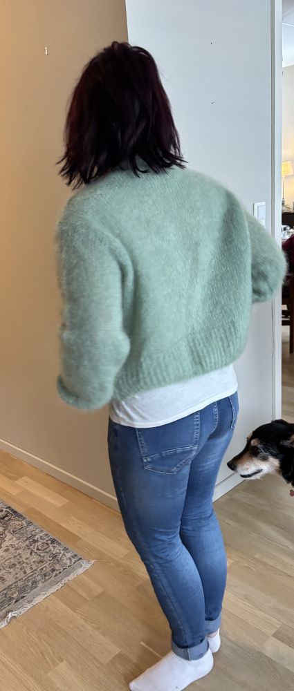 Kort jakke kid mohair grønn