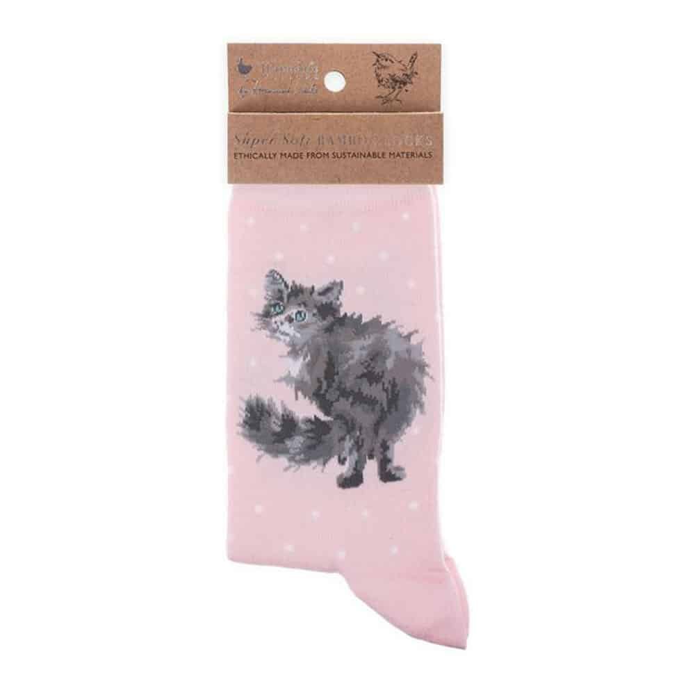 Sokker Dame Glamour Puss kattemotiv